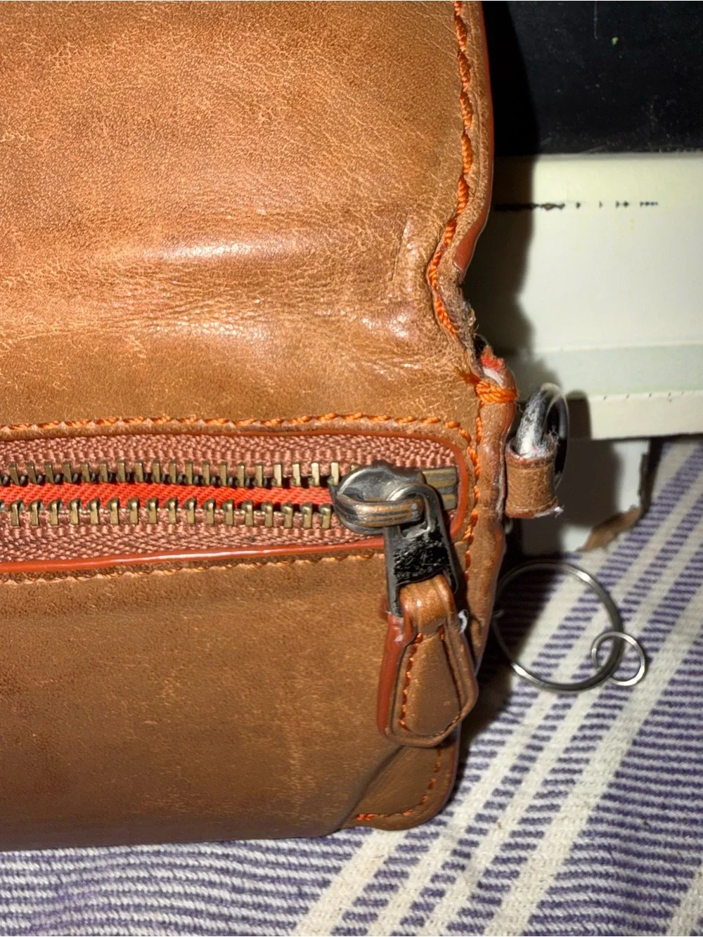 Vintage Coach Compact Leather Key Pouch in Brown